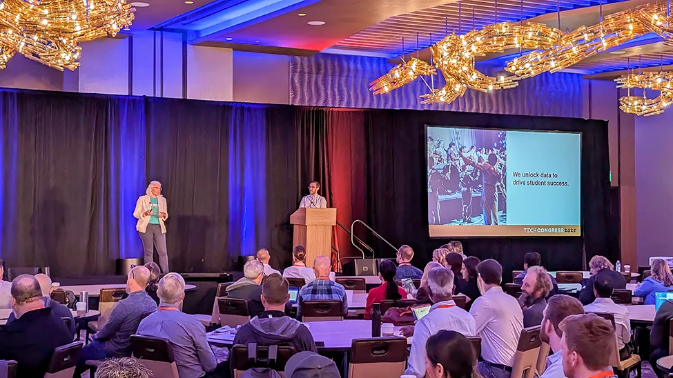A view of the stage at Tech Congress from the crowd.